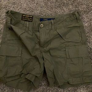 Green cargo shorts